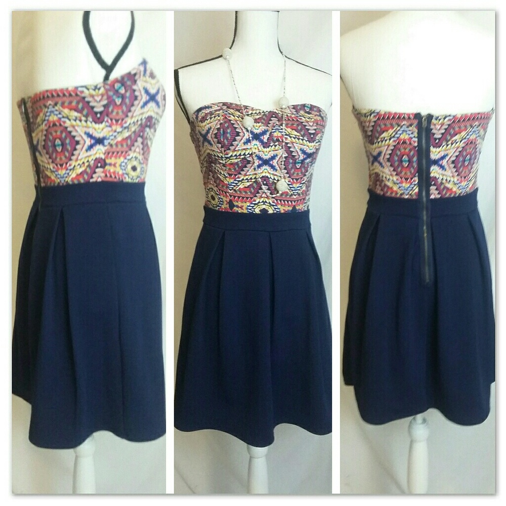Strapless Pleated Dress